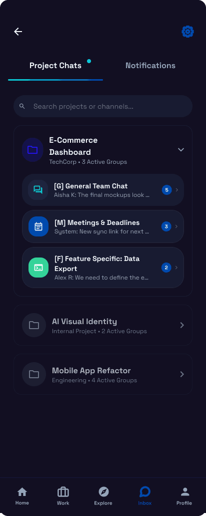 ORYX app chat screen